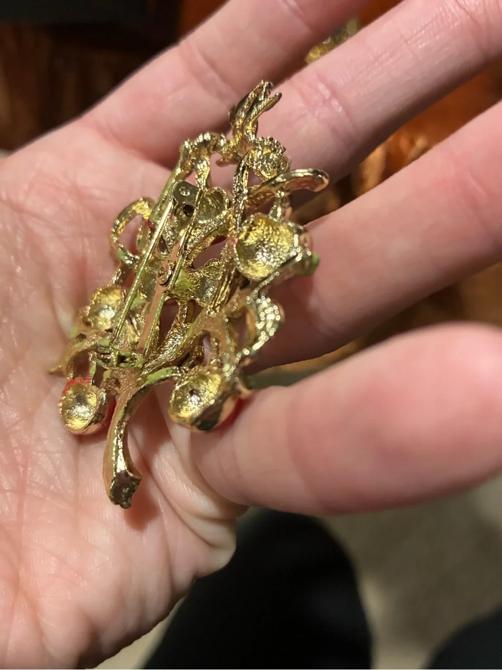 Vintage Apple Tree Enamel Brooch